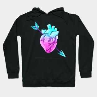 Pastel Goth Anatomical Heart Valentine Hoodie